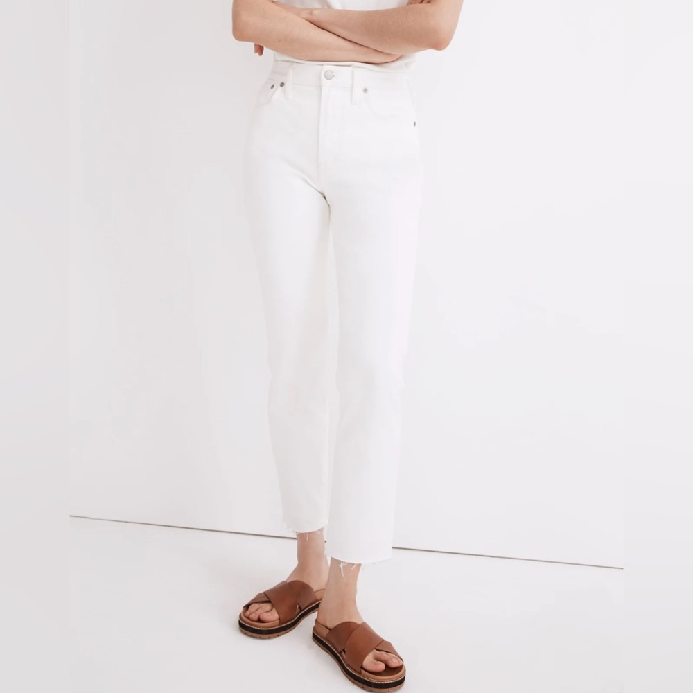 NEW petite perfect vintage crop jean Madewell white 26P